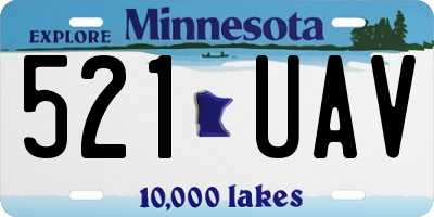 MN license plate 521UAV