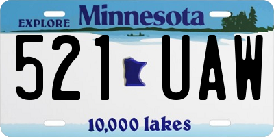 MN license plate 521UAW