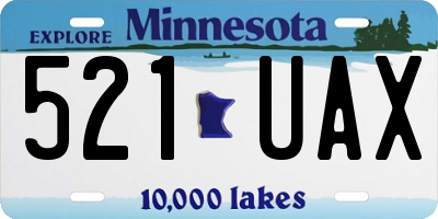 MN license plate 521UAX