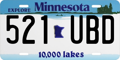 MN license plate 521UBD