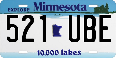 MN license plate 521UBE