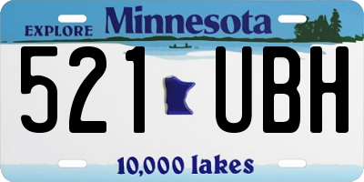 MN license plate 521UBH