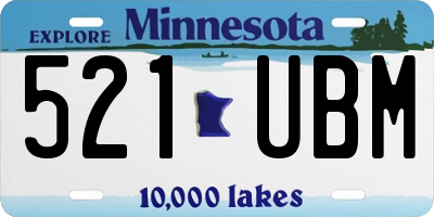 MN license plate 521UBM