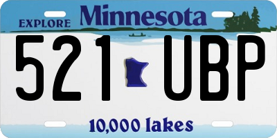 MN license plate 521UBP