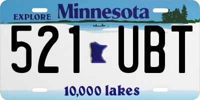 MN license plate 521UBT