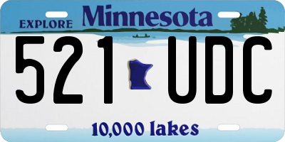 MN license plate 521UDC