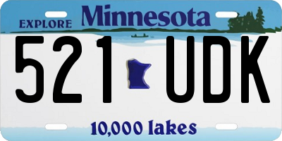 MN license plate 521UDK