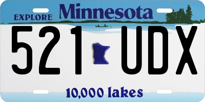 MN license plate 521UDX