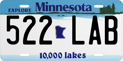 MN license plate 522LAB