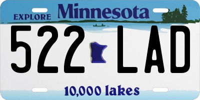 MN license plate 522LAD