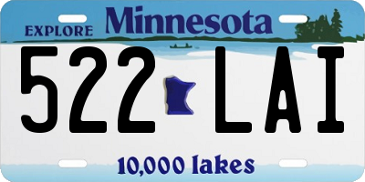 MN license plate 522LAI