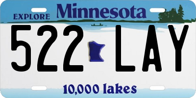 MN license plate 522LAY