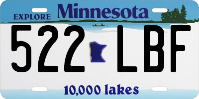 MN license plate 522LBF