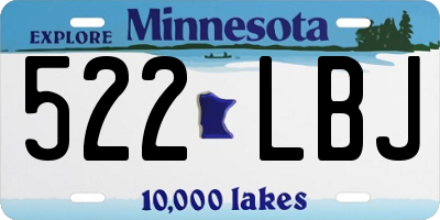 MN license plate 522LBJ