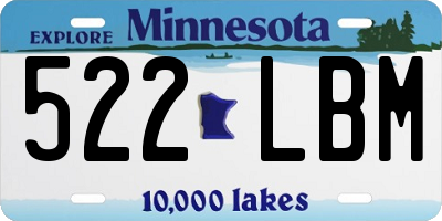 MN license plate 522LBM