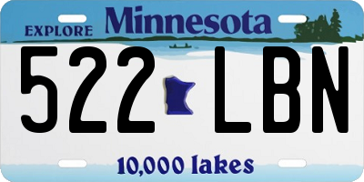 MN license plate 522LBN