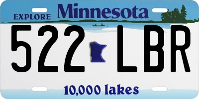 MN license plate 522LBR