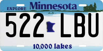 MN license plate 522LBU