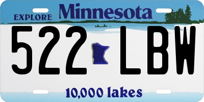 MN license plate 522LBW