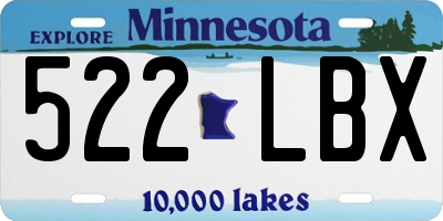 MN license plate 522LBX