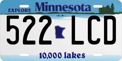 MN license plate 522LCD