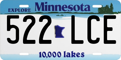 MN license plate 522LCE