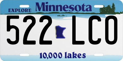 MN license plate 522LCO