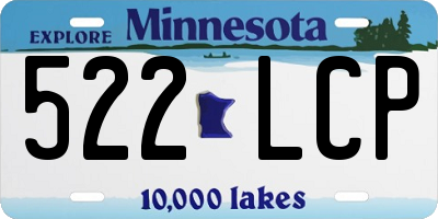 MN license plate 522LCP