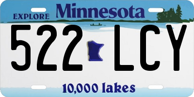 MN license plate 522LCY