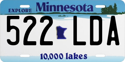 MN license plate 522LDA