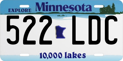 MN license plate 522LDC