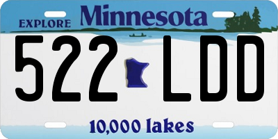 MN license plate 522LDD