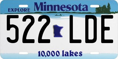 MN license plate 522LDE