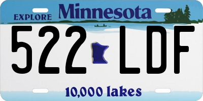 MN license plate 522LDF
