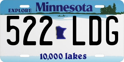 MN license plate 522LDG