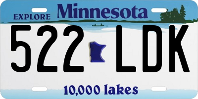 MN license plate 522LDK
