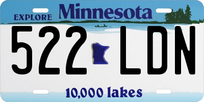 MN license plate 522LDN