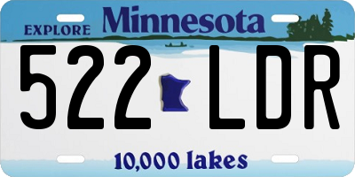 MN license plate 522LDR