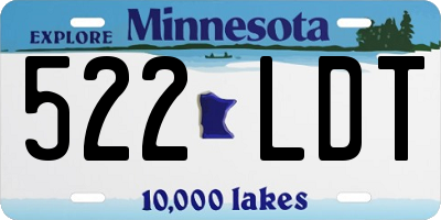 MN license plate 522LDT