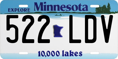 MN license plate 522LDV