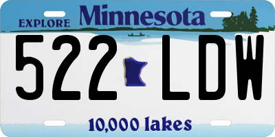 MN license plate 522LDW