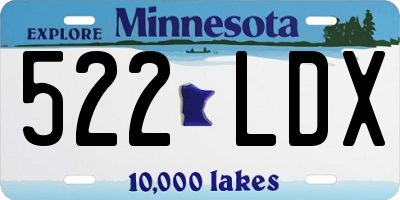 MN license plate 522LDX