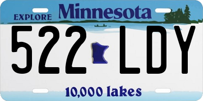 MN license plate 522LDY