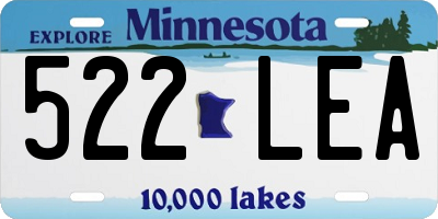 MN license plate 522LEA