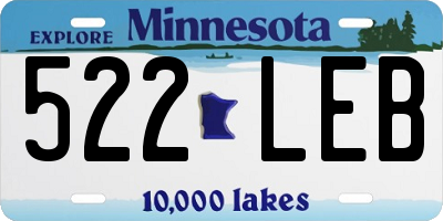 MN license plate 522LEB