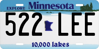 MN license plate 522LEE