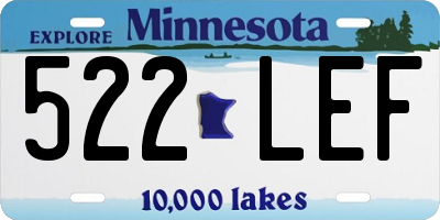 MN license plate 522LEF