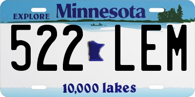 MN license plate 522LEM