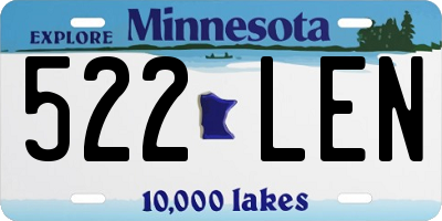 MN license plate 522LEN