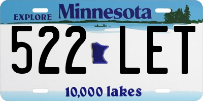MN license plate 522LET